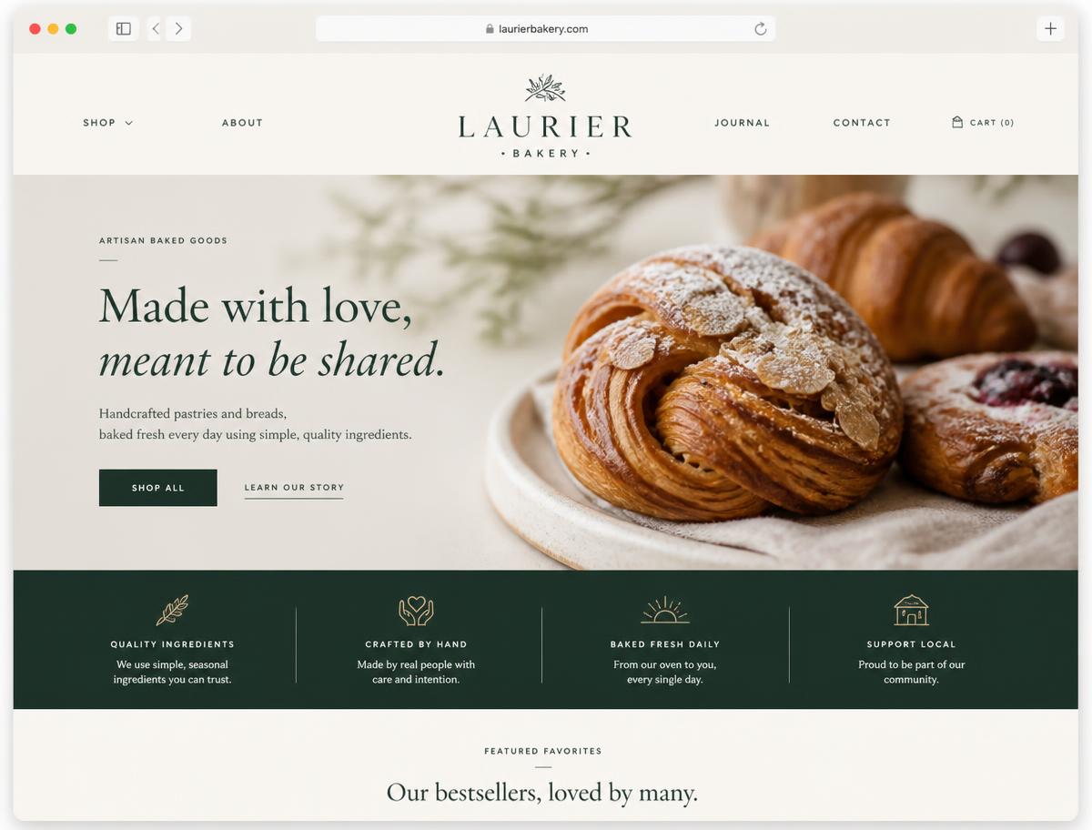 Sample bakery website designed by Business Elevation